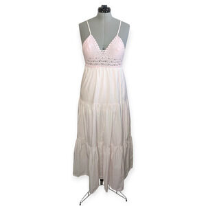 Magnolia Crochet Tiered Maxi Dress Peasant Boho Cottagecore Romantic, small